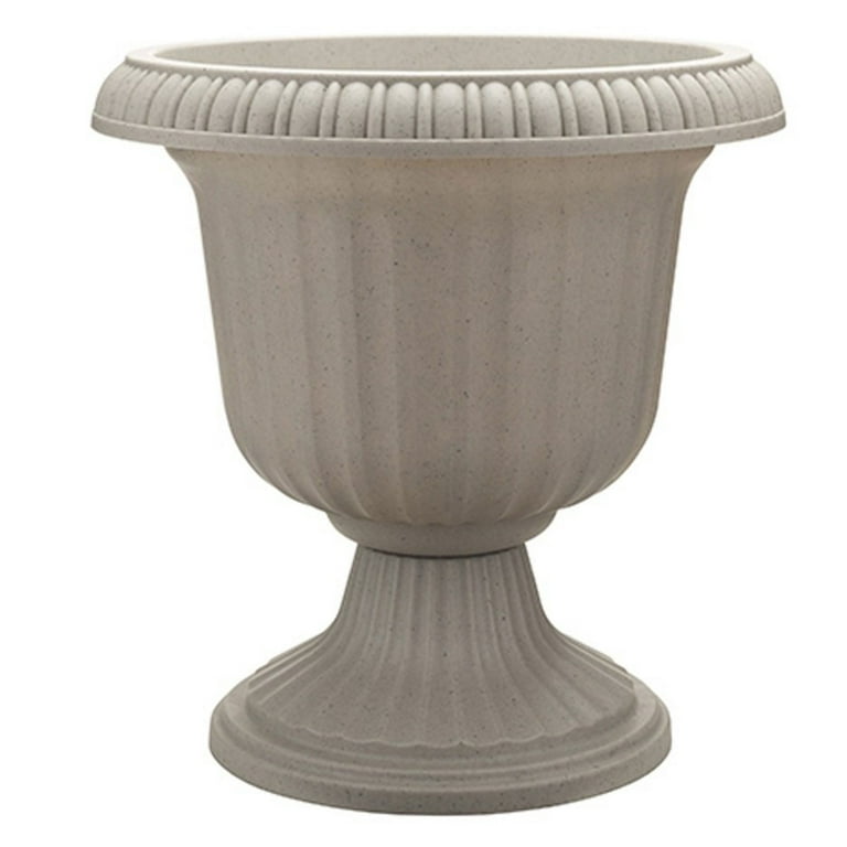 Southern Patio Large 14 In Outdoor Lightweight Resin Utopian Urn Planter, Black Southern Patio Large 14 In Outdoor Lightweight Resin Utopian Urn Planter, Black