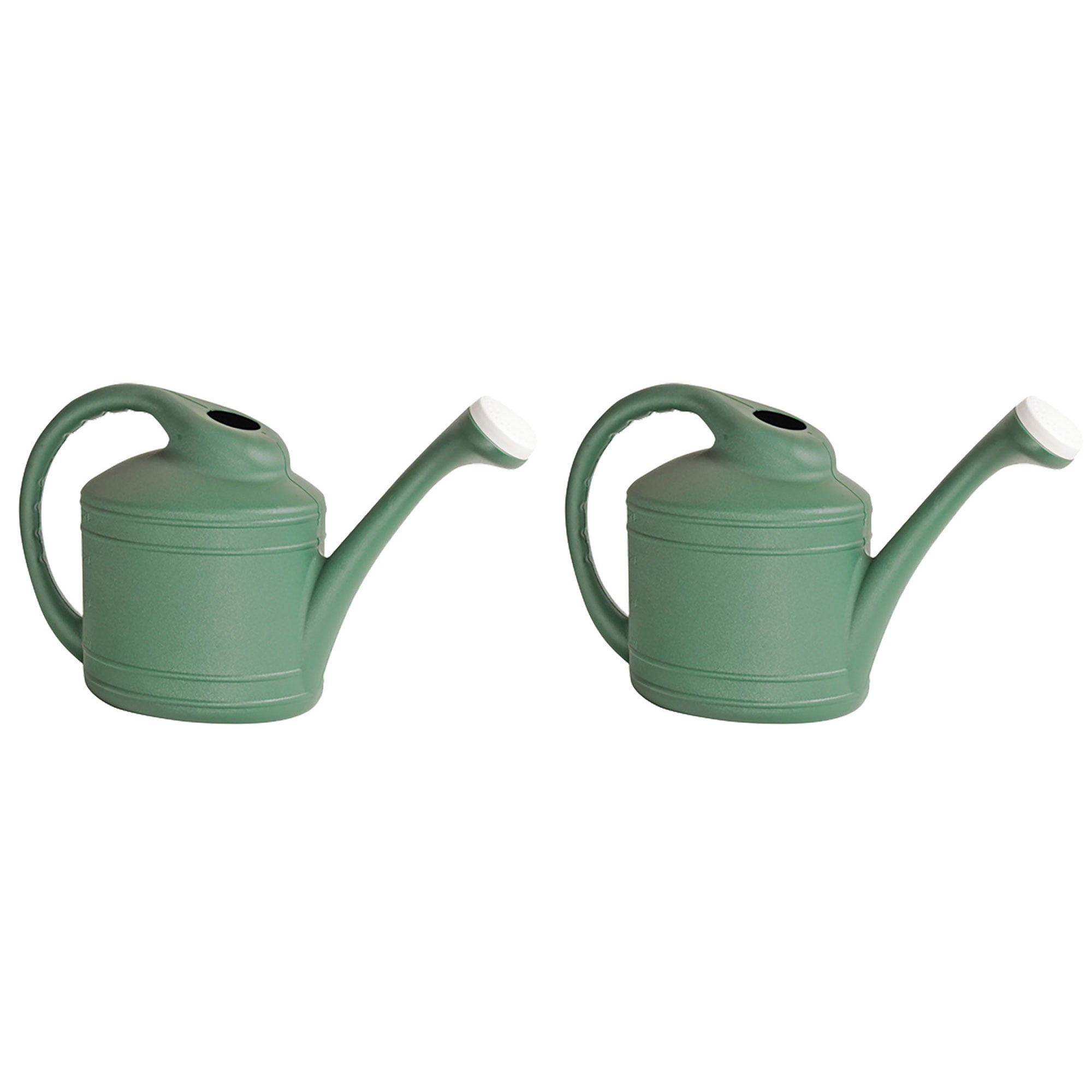 Large Green Plastic Garden Watering Can with Removable Spout, 2-Pack