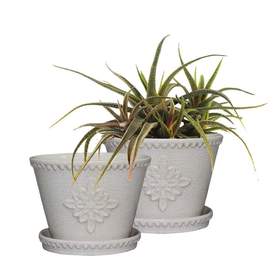 CRM-030928 8 IN. WH CRM PLANTER per 2 EA