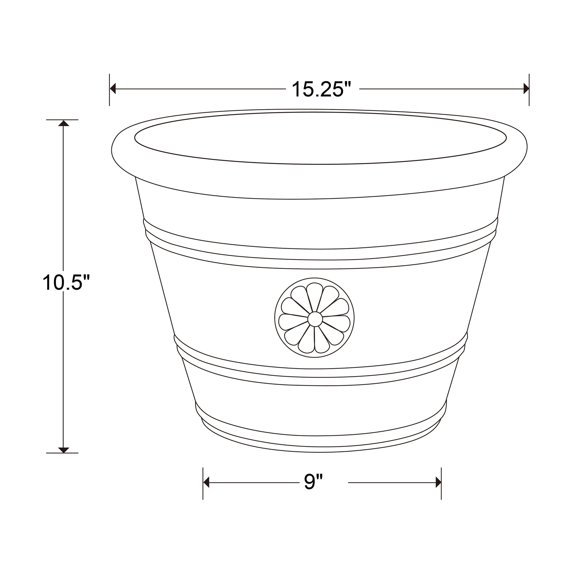 Southern Patio Modesto Handcrafted Composite Planter Ivory