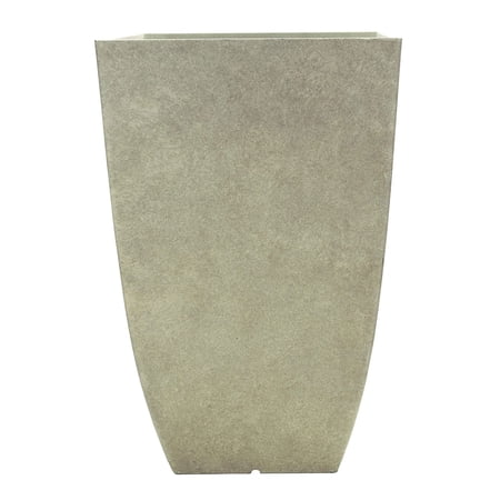 Southern Patio Newland 21 Inch Square Outdoor Porch Resin Planter, Bone