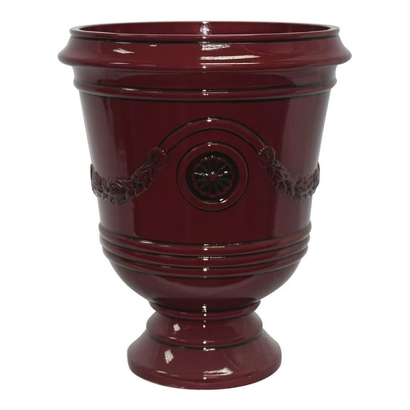 Southern Patio Porter 15" Diameter Resin Outdoor Pot Planter, Oxblood Red