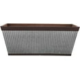 thumbnail image 1 of Southern Patio Rustic Galvanized Rail Planters, Resin Brown, 1 of 3