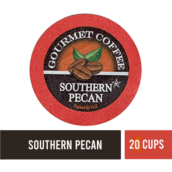 Southern Pecan Coffee, 20 Single Serve Cups for Keurig K cup Brewers