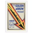 thumbnail image 1 of Southern Railways The Golden Arrow - Pullman Luxury Car Service - Vintage Railroad Travel Poster by Charles Shepherd c.1931 - Fine Art Rolled Canvas Print (Unframed) 27in x 40in, 1 of 4