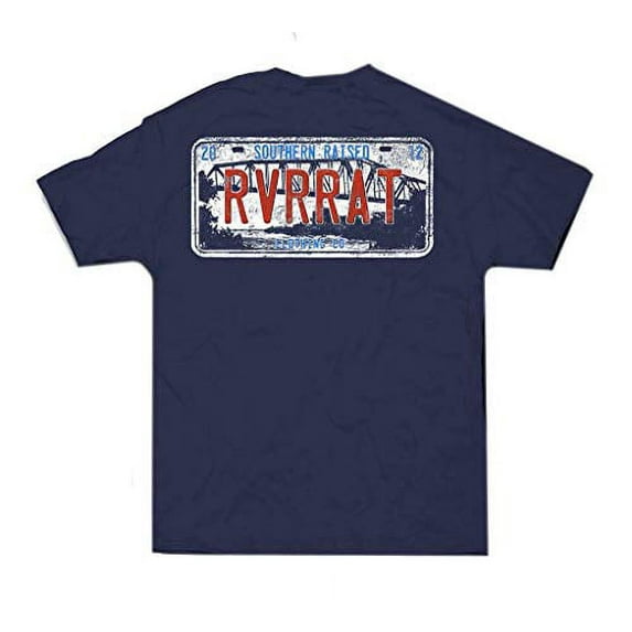 Southern Raised RR License Tag Short Sleeve Pocket T-Shirt-Midnight-Small