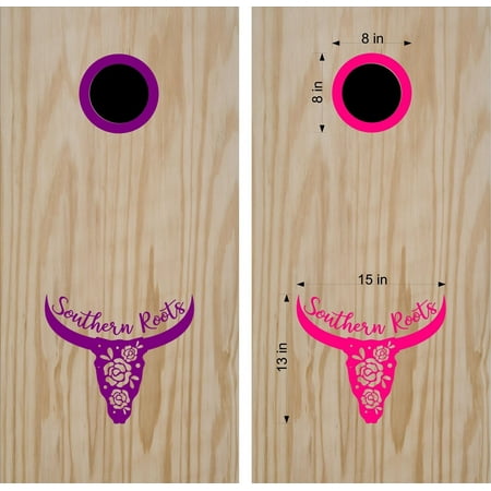Southern Raised Roots Bull Cornhole Board Vinyl Decal Sticker