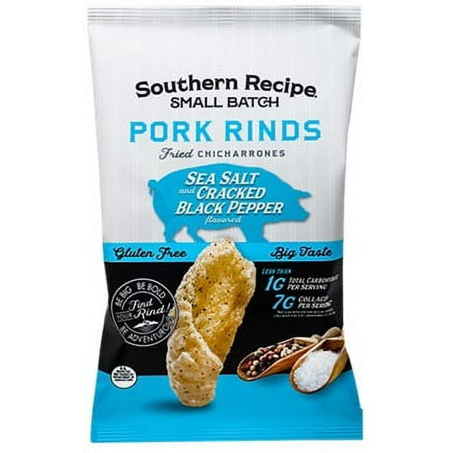 Southern Recipe Pork Rinds Sea Salt & Cracked Black Pepper, 4oz (Pack