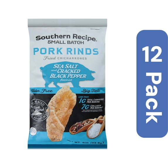 Southern Recipe Small Batch Pork Rinds Salted Cracklings 4 oz (Pack Of 12)