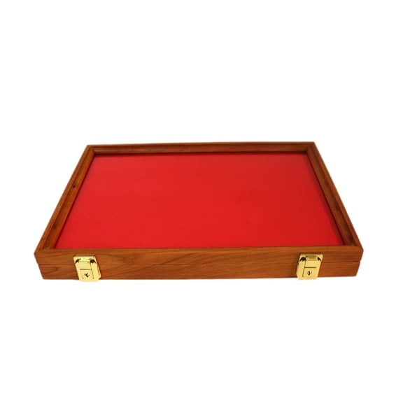 Southern Star Displays Wood Display Case for Collectibles, Knives, Arrowheads, Pins, Medals and More (18 x 12 x 2 inches, Cherry)