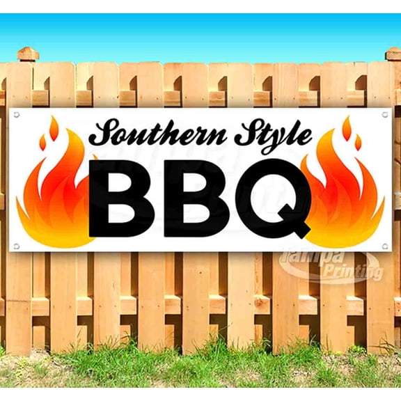 Southern Style Bbq 13 oz Vinyl Banner With Metal Grommets