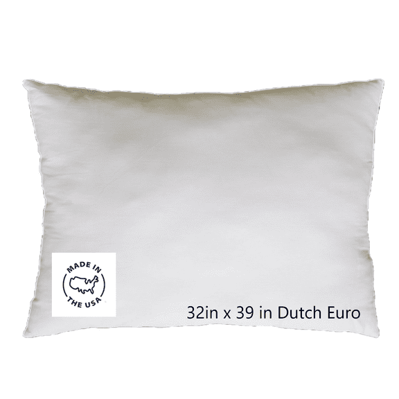 Southern Textiles Dutch Euro Oversized Pillow Insert 32 x 39 (1 pillow) Made in the USA Cotton Sateen