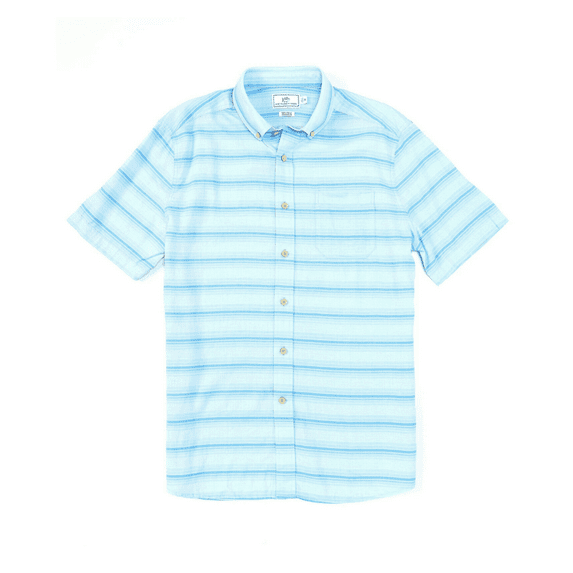 Southern Tide Varigated Stripe Short-Sleeve Woven Shirt Blue S