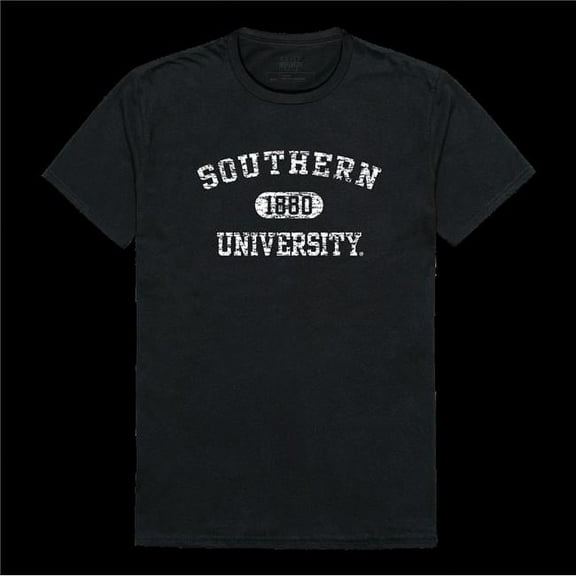 Southern University Jaguars Distressed Arch College T-Shirt, Black - 2XL