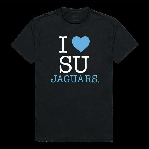 Southern University Jaguars I Love T-Shirt, Black - Large