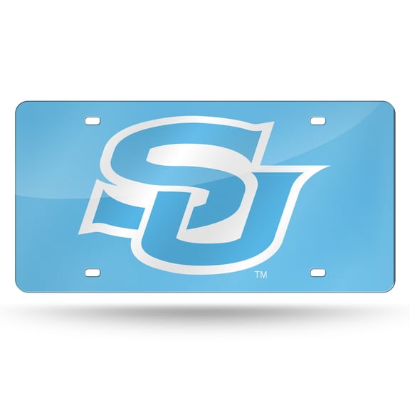 Southern University Jaguars Light Blue Mirrored Laser Cut License Plate Laser Tag