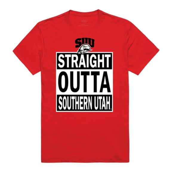 Southern Utah University Thunderbirds Straight Outta Tee T-Shirt - Red, Large