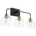 thumbnail image 1 of Southfield Laurels 3 Light Vanity Light in Soft Contemporary Style 24 inches Wide By 11.5 inches High-Noir/Aged Brass Finish Bailey Street Home, 1 of 1