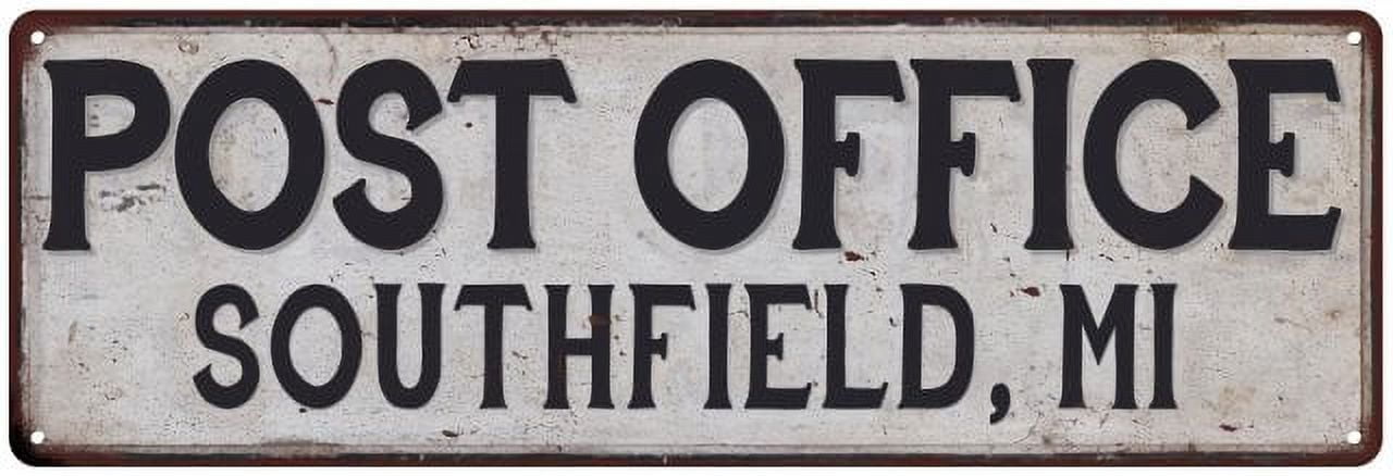 Southfield, Mi Post Office Metal Sign Vintage 6x18 106180011464 ...