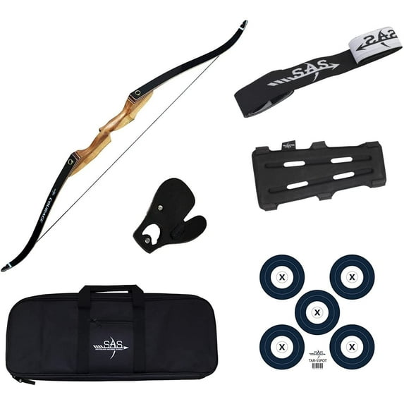 Southland Archery Supply Courage Hunting Takedown Recurve Archery Bow Package - Left Hand 55 LBS.
