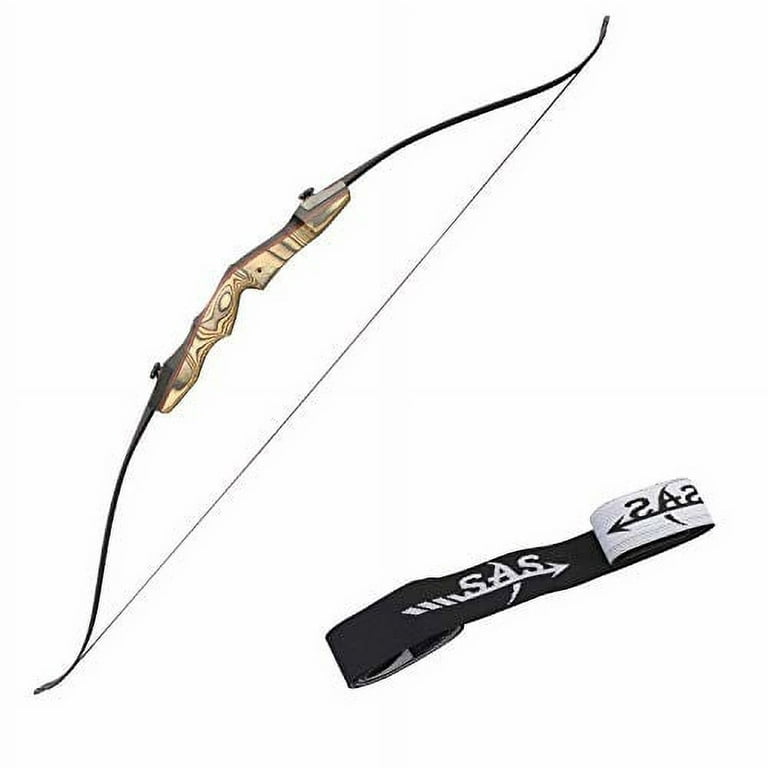 Southland Archery Supply Premier 62 Takedown Recurve Bow Wooden  Traditional with Hard Maple Wood Riser and Limb Side Texture + Stringer -  FF Compatible - Left Hand - 40lbs. 