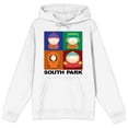 thumbnail image 1 of Southpark Character Panels Adult White Long Sleeve Hooded Sweatshirt - Medium, 1 of 3