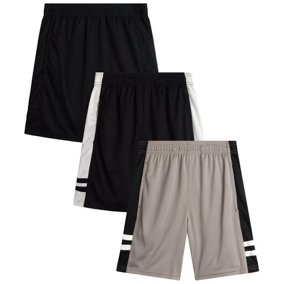 Southpole Boys Basketball Shorts - 3 Pack Mesh Athletic Basketball Gym Shorts for Boys