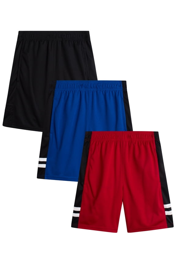 Boys Basketball Shorts - 3 Pack Mesh Athletic Basketball Gym Shorts for Boys (8-20)