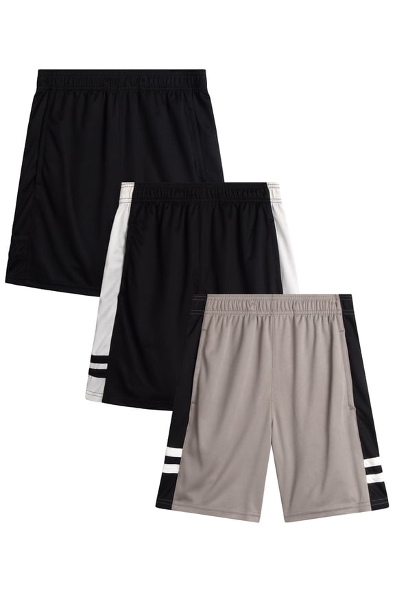 Boys Basketball Shorts - 3 Pack Mesh Athletic Basketball Gym Shorts for Boys (8-20)
