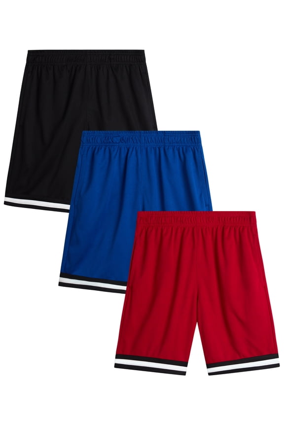 Boys Basketball Shorts - 3 Pack Mesh Athletic Basketball Gym Shorts for Boys (8-20)