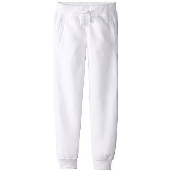 Southpole Boys' Big Active Basic Jogger Fleece Pants, White, Large / 14-16