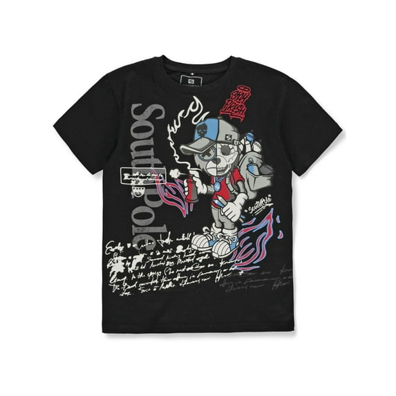 Southpole Boys' Graffiti Bear T-Shirt Color: black Size: 8
