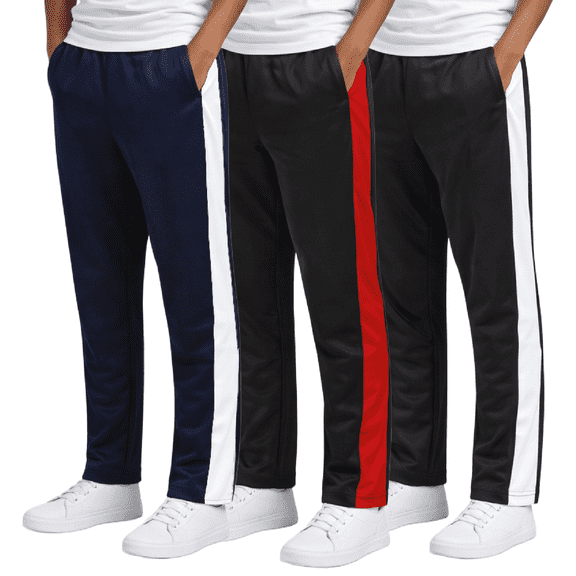 Southpole Boys Jogger Pants - 3 Pack Breathable Tricot Track Pants Joggers for Boys (Sizes: 8-20)