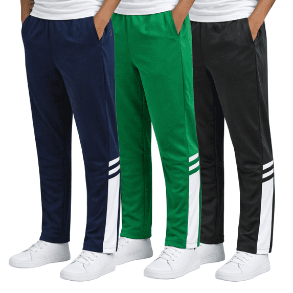 Southpole Boys Jogger Pants - 3 Pack Breathable Tricot Track Pants Joggers for Boys (Sizes: 8-20)