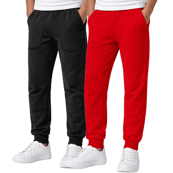 Southpole Boys Sweatpants - Soft Fleece Athletic Joggers for Boys with Drawstring Waistband 2 Pack