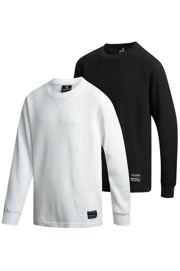 Boys Thermal Shirt - 2 Pack Boys Long Sleeve Thermal Shirts Crewneck Henley Top (8-20)