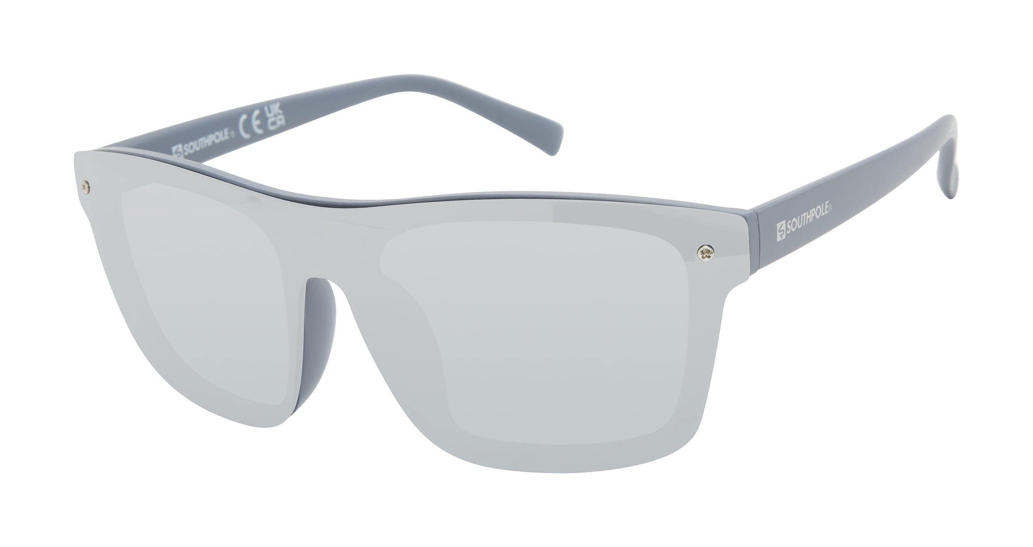 Southpole Men's 5069SP Shield UV400 Protective Rectangular Fashion Sunglasses, 140mm
