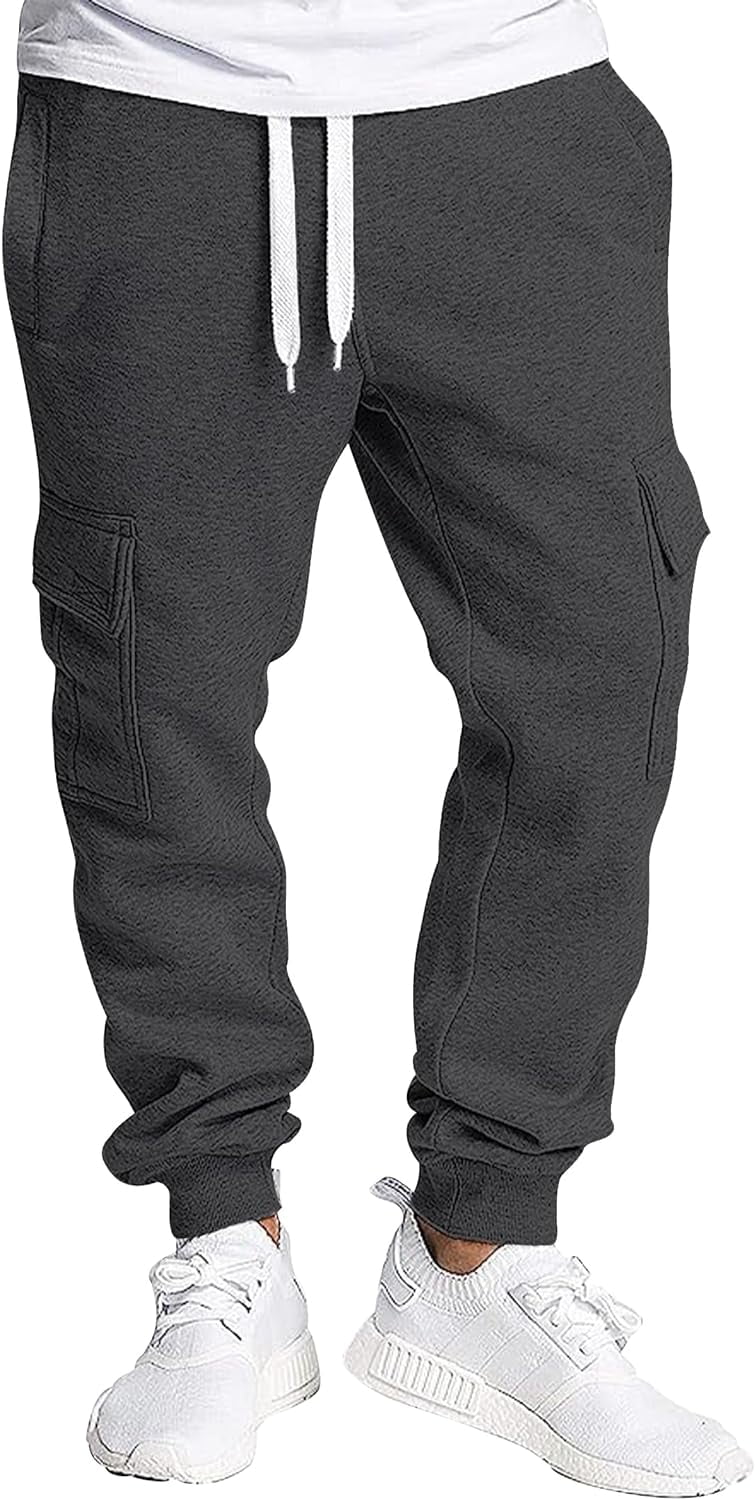 Southpole Men's Basic Active Cargo Jogger Pants, Fleece & Tech Woven ...