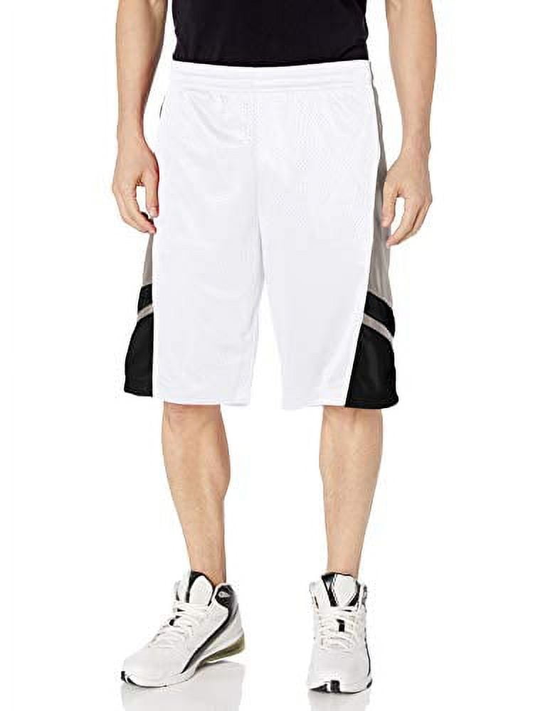 Southpole Men s Basic Basketball Mesh Shorts White Large