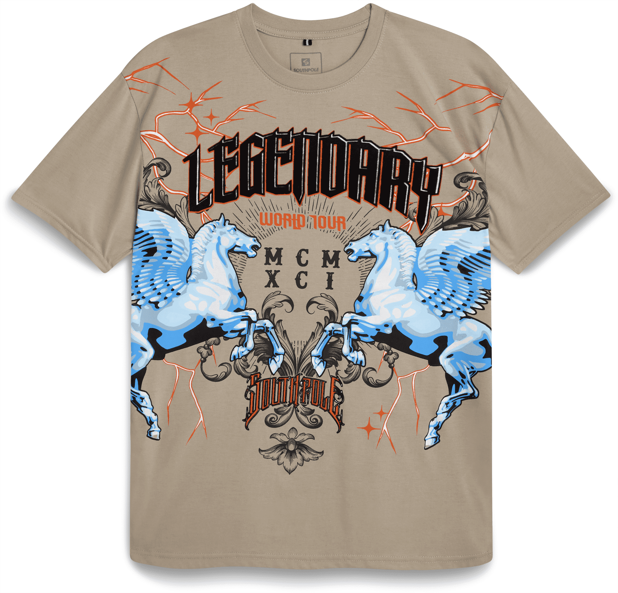 Southpole Mens Graphic Tee - Lightweight Cotton Blend Crewneck