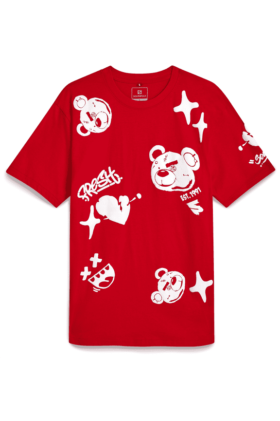 Mens Graphic T Shirts Cotton Blend Crewneck Short Sleeve Streetwear Graphic Tee for Men