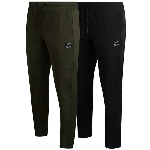 Southpole Mens Jogger Pants - 2 Pack Lightweight Stretch Woven Tech Jogger Pants for Men (S-XL)