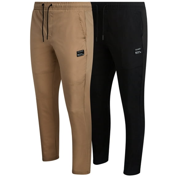 Southpole Mens Jogger Pants - 2 Pack Lightweight Stretch Woven Tech Jogger Pants for Men (S-XL)