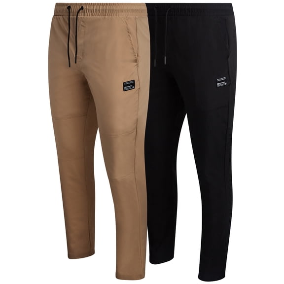 Southpole Mens Jogger Pants - Lightweight Stretch Woven Tech Athletic Joggers for Men 2 Pack