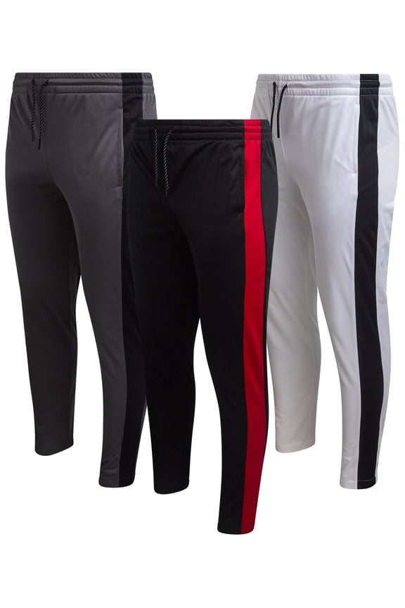 Mens Sweatpants - 3 Pack Athletic Tricot Track Pants Joggers for Men with Pockets (Sizes Run Small)