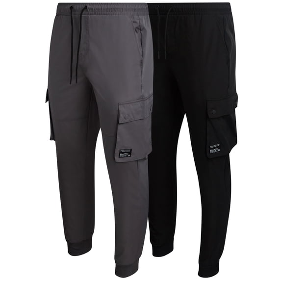 Southpole Mens Jogger Pants - Lightweight Stretch Woven Tech Athletic Joggers for Men 2 Pack