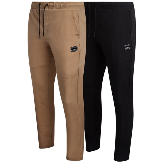 Southpole Mens Jogger Pants - Lightweight Stretch Woven Tech Athletic Joggers for Men 2 Pack