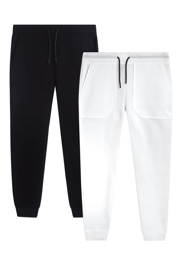 Mens Sweatpants - 2 Pack Cozy Fleece Joggers for Men with Drawstring Waistband (Size: 8-20)