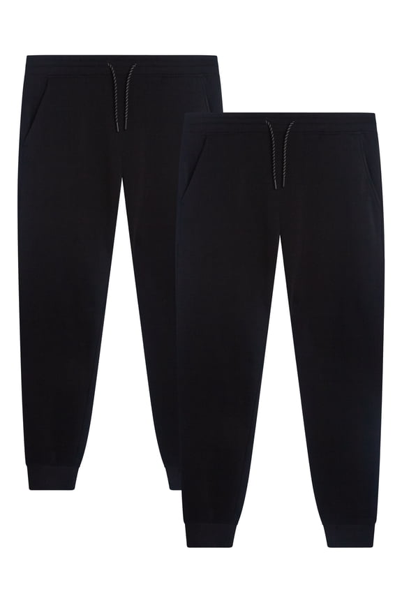 Mens Sweatpants - 2 Pack Cozy Fleece Joggers for Men with Drawstring Waistband (Size: 8-20)