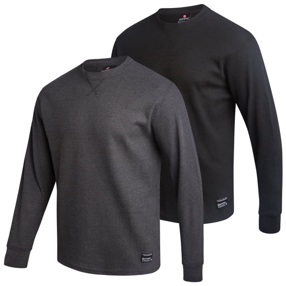 Southpole Mens Thermal Shirts - Crewneck and Henley Top Long Sleeve Thermal Shirts for Men 2 Pack